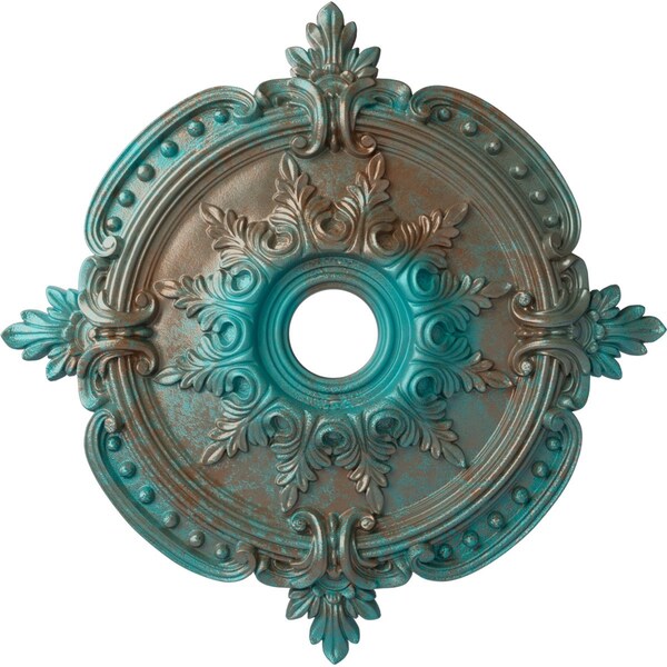Ekena Millwork Benson Classic Medallion (Canopies up to 6 1/2"), 28 3/8"OD x 3 3/4"ID x 1 5/8"P, Copper Green CM28BECGS - main